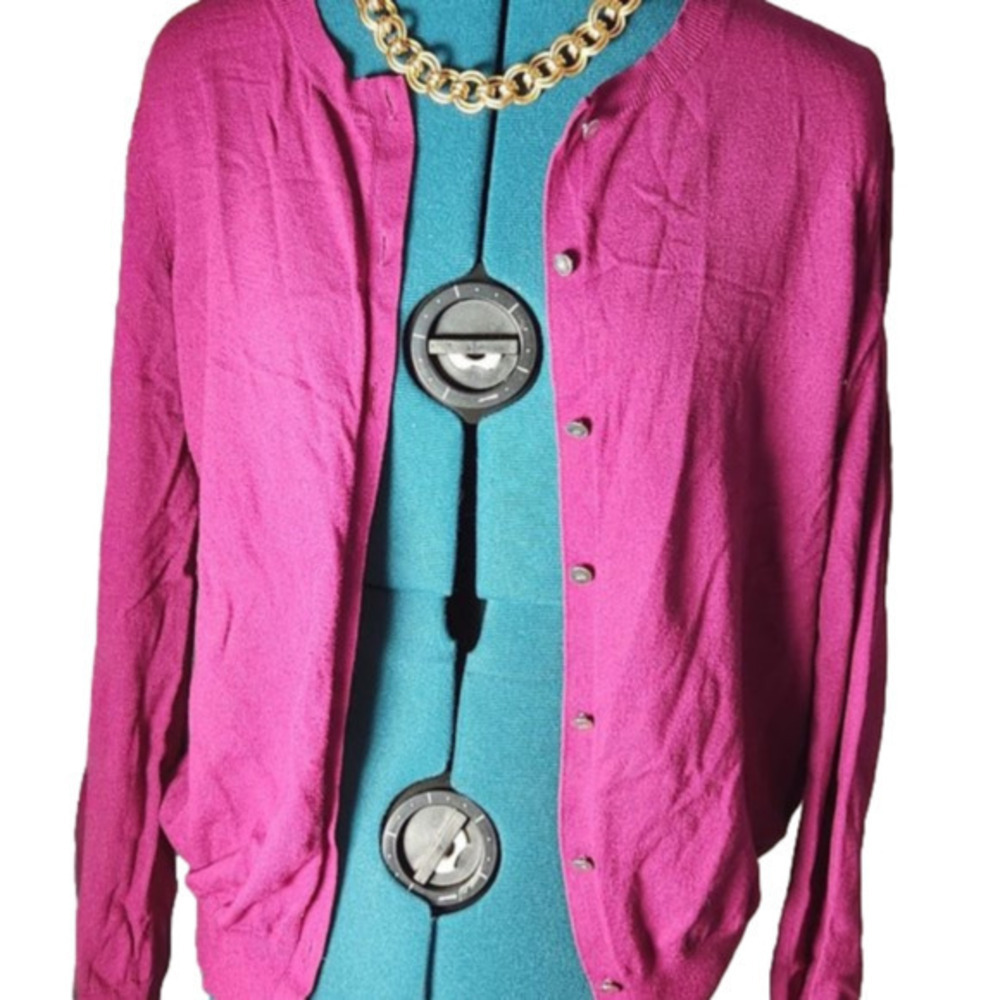 246. Anne Klein Magenta Cardigan M